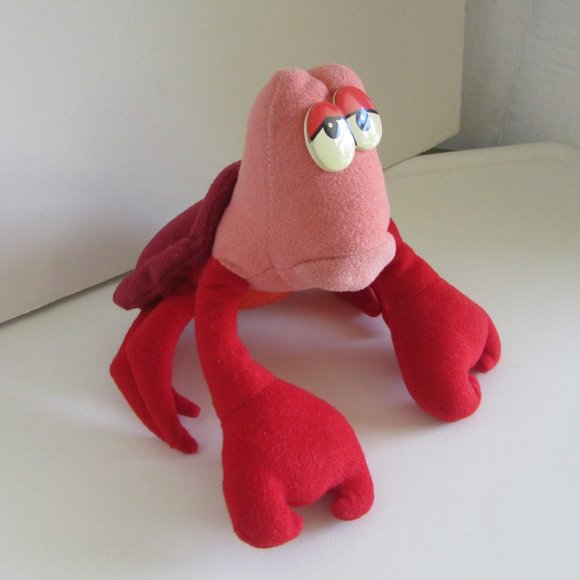 SABASTIAN CRAB Disney Little Mermaid Character 9.5" Long STUFFED ANIMAL Plush - Picture 3 of 14